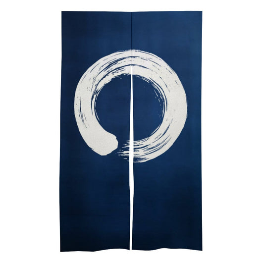 Indigo Japanese Kyoto Enso Noren Door curtain - Room Divider for Home Decor - Japanese Noren - Doorway Curtain - Kyoto Door Curtain