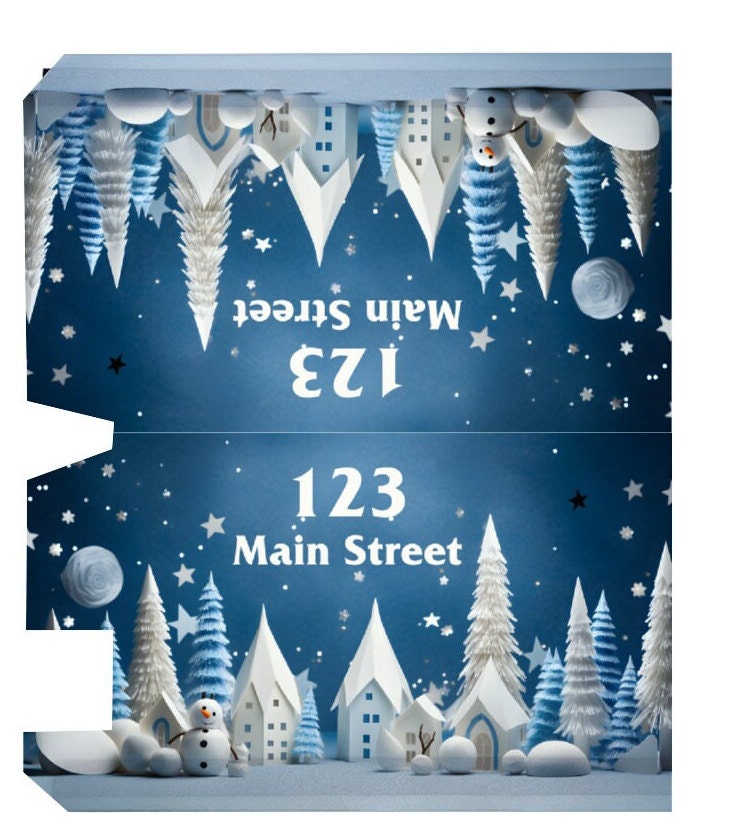 Custom Address Mailbox Covers Magnetic, 3D Winter Holiday Theme Mailbox Cover, Personalized Magnetic, Waterproof Canvas Mailbox Sticker