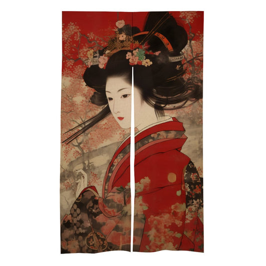 Artistic Japanese Traditional Geisha Noren, Vintange Japanese Noren, Japanese Kimono Door Curtain, Kimono decoration, Doorway Curtain