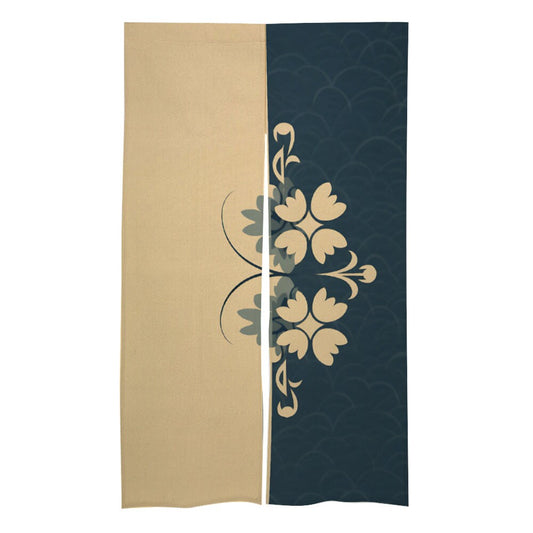 Japanese Floral design Noren, Japanese Two Tone Door Curtain, Curtain for Home Decoration, Perfect for Doorway, Wall Hanging, Room Dividers