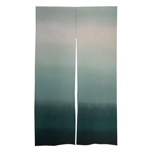 Japanese Teal Blue Gradients Watercolor Noren Curtain - Traditional Room Divider for Home Decor - Doorway Curtain - Kyoto Door Curtain