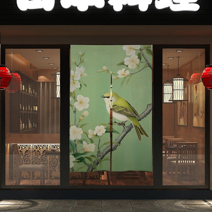 Japanese Bird Noren, Japanese Noren, Japanese Bird Door Curtain - Japanese Traditional Room Divider for Home Decor - Perfect for Doorway
