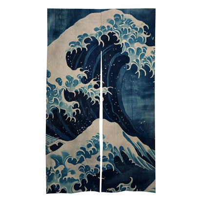 Japanese Ukiyo-e Noren, Japanese Vintage Doorway Curtain, Japanese Traditional Noren Door Curtain, Japanese Wave curtain, Japan Great Wave