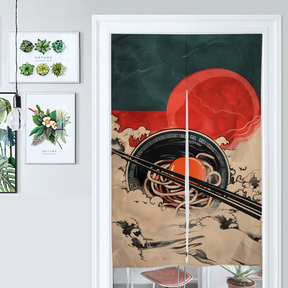 Japanese Noren Door Curtain,  Retro Japanese Ramen Noren, Kitchen Door Decoration, Doorway Curtain, Room Divider, Kitchen doorway Curtain