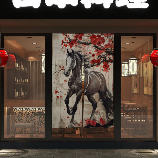 Japanese Noren Curtain, Horse Noren Curtain, Horse Painting Decoration Doorway Curtain, Room Divider, Japan Decor