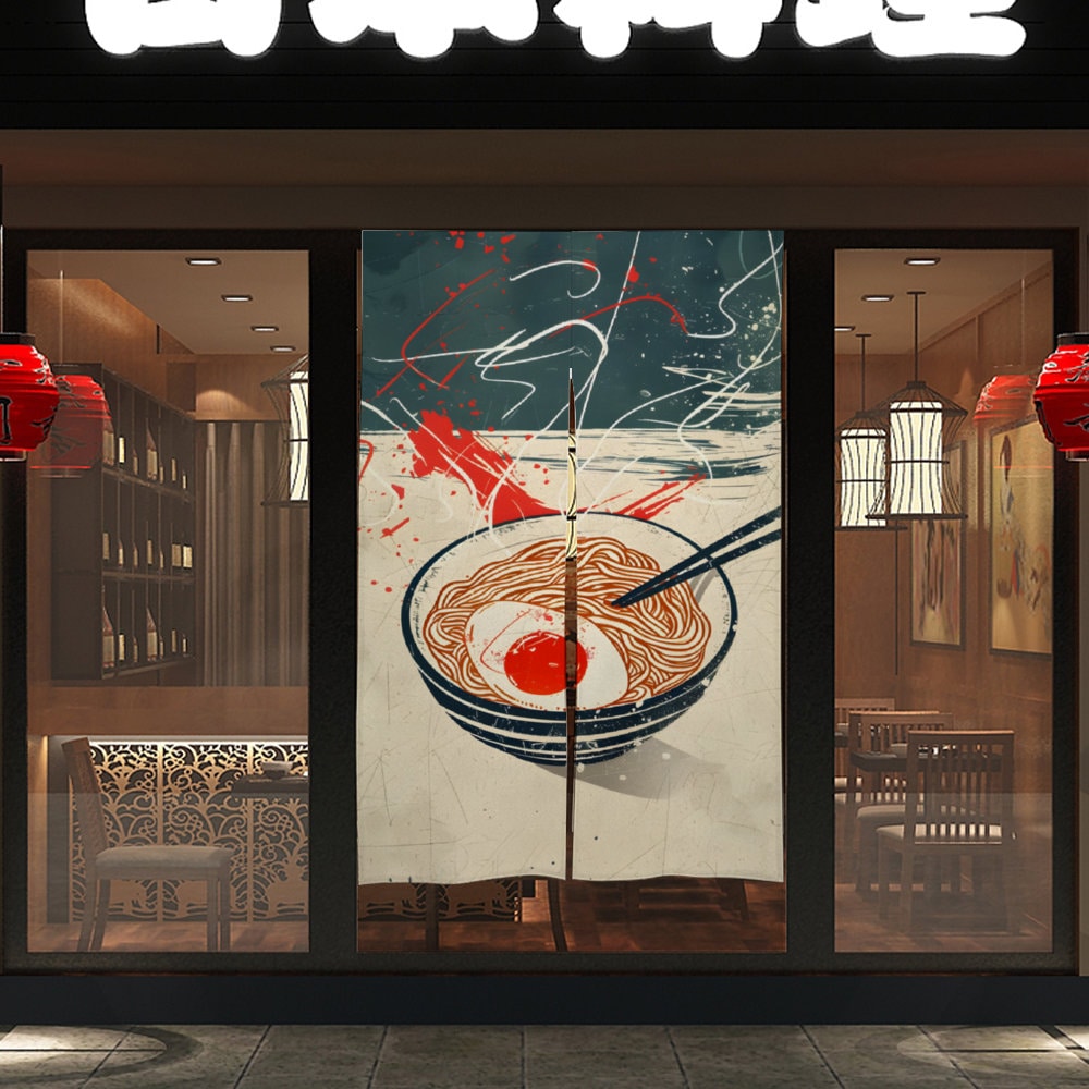 Japanese Noren Door Curtain,  Japanese Ramen Retro Noren, Kitchen Door Decoration, Doorway Curtain, Room Divider, Kitchen doorway Curtain