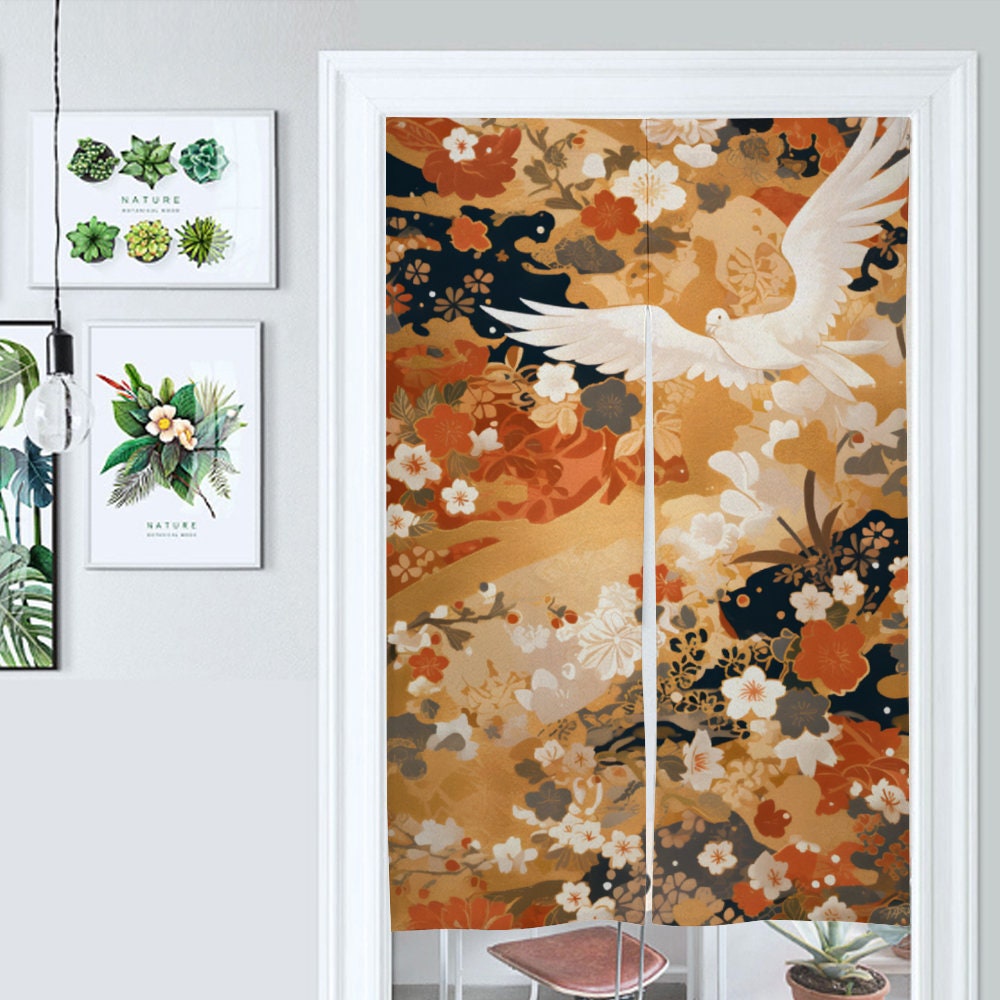 Japanese Noren, Japanese Doorway Curtain, Japanese Traditional Elements Noren Curtain, Pigeon Door Curtain, Doorway Curtain, Room Divider