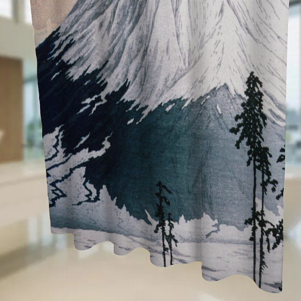 Japanese Artwork Shower Curtain, Mount Fuji Shower Curtain, Bath Shower Curtain, Waterproof shower curtain, Housewarming Gift