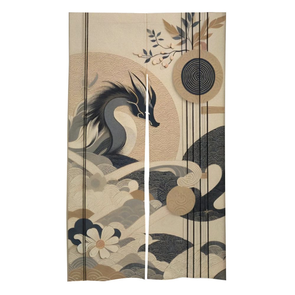 Japanese Dragon Noren, Japanese Doorway Curtain, Japanese Element aesthetics, Entryway Curtain, Door Curtain